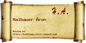 Halbauer Áron névjegykártya